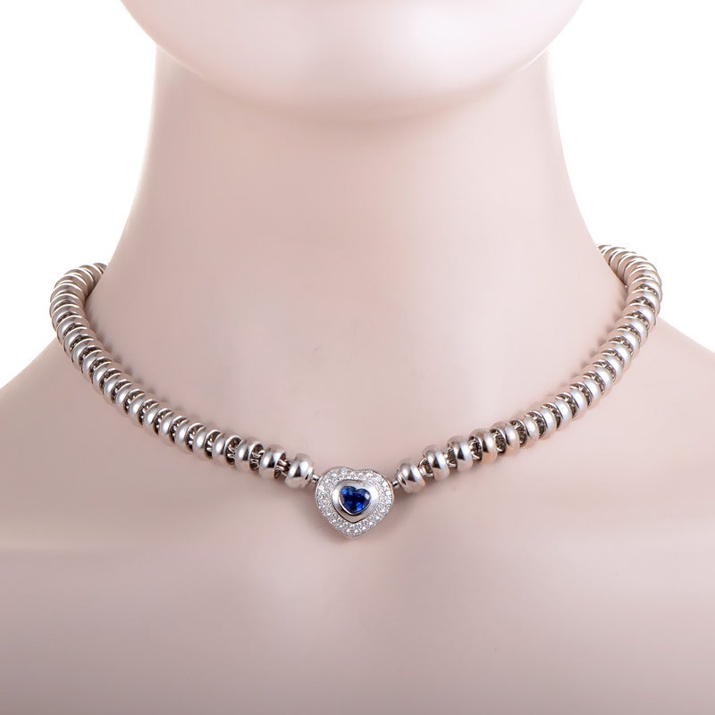 A spectacular design from Chopard's Les Chaines collection, this gem-set necklace is sure to please! The necklace is made of 18K white gold with the signature 