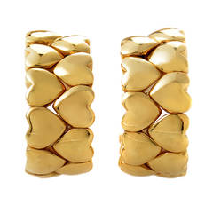 Cartier Gold Heart Huggie Earrings