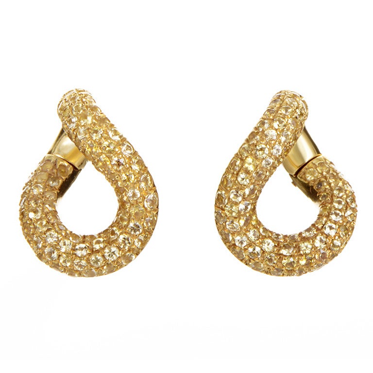 Pomellato Sapphire Gold Pave Earrings