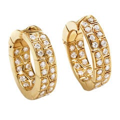 Van Cleef & Arpels Diamond Gold Hoop Earrings