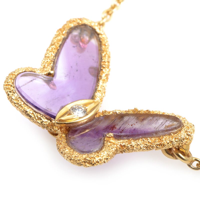 butterfly necklace amethyst