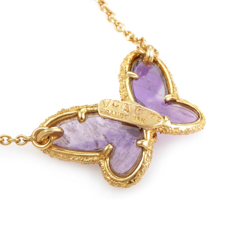 van cleef pink butterfly necklace