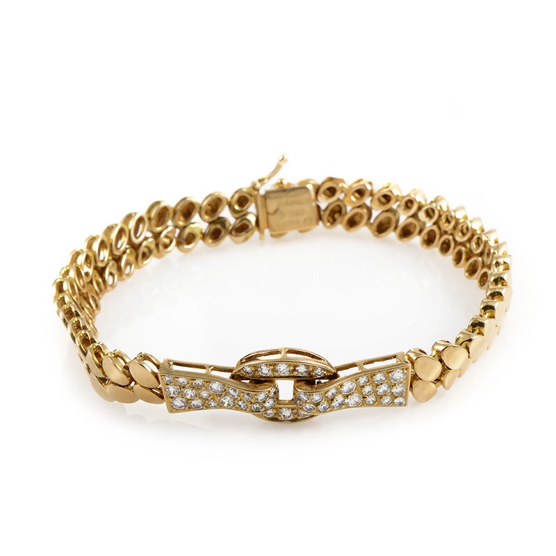 Van Cleef & Arpels Diamond Gold Bracelet In Excellent Condition In Southampton, PA