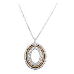 Marco Bicego Diamond Two Color Gold Pendant Necklace