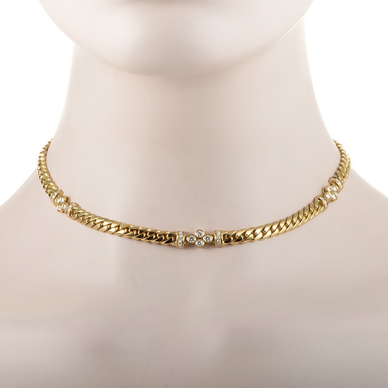 Bulgari Diamond Gold Collar Necklace