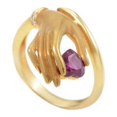 Carrera y Carrera Ruby Diamond Gold Hand Ring