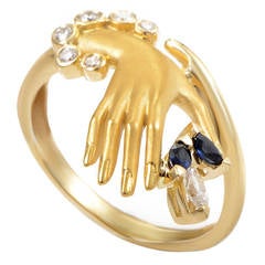 Carrera y Carrera Sapphire Diamond Gold Hand Ring