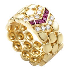 Dior Ruby Diamond Gold Band Ring