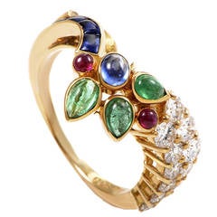 Dior Precious Gemstone Gold Band Ring