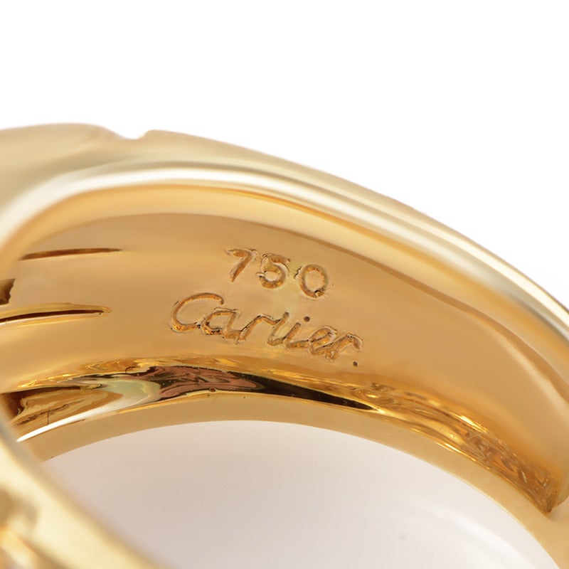 Women's Cartier Diamond Pave Yellow Gold Bombe Ring