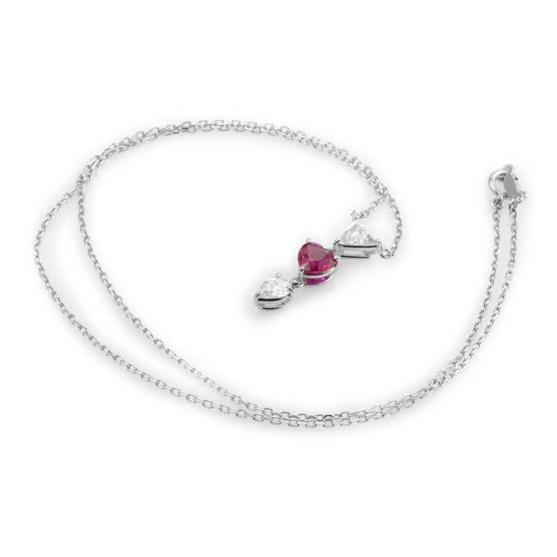 Women's Mikimoto Ruby Diamond Gold Pendant Necklace