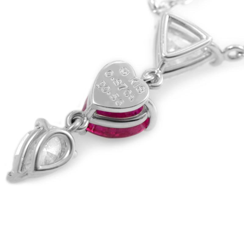 Mikimoto Ruby Diamond Gold Pendant Necklace 1