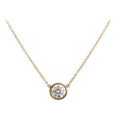 Tiffany & Co. Elsa Peretti Diamond by the Yard Gold Solitaire Necklace