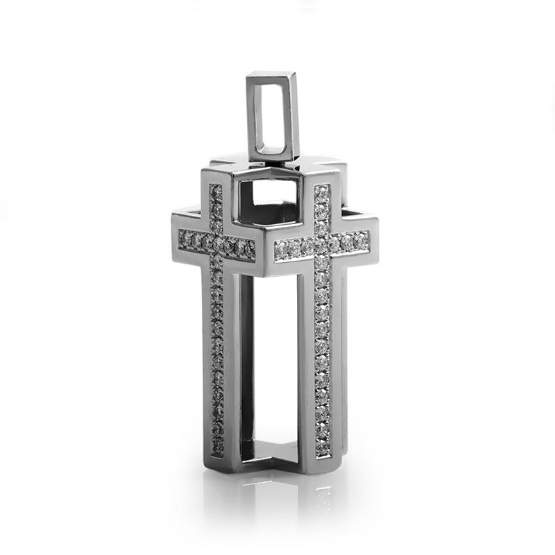 If you’re looking for an imaginatively designed cross pendant unlike any other than this Roger Dubuis piece will certainly catch your attention; it’s made of 18K white gold and consists of four diamond-set crosses joined into making one cuboid