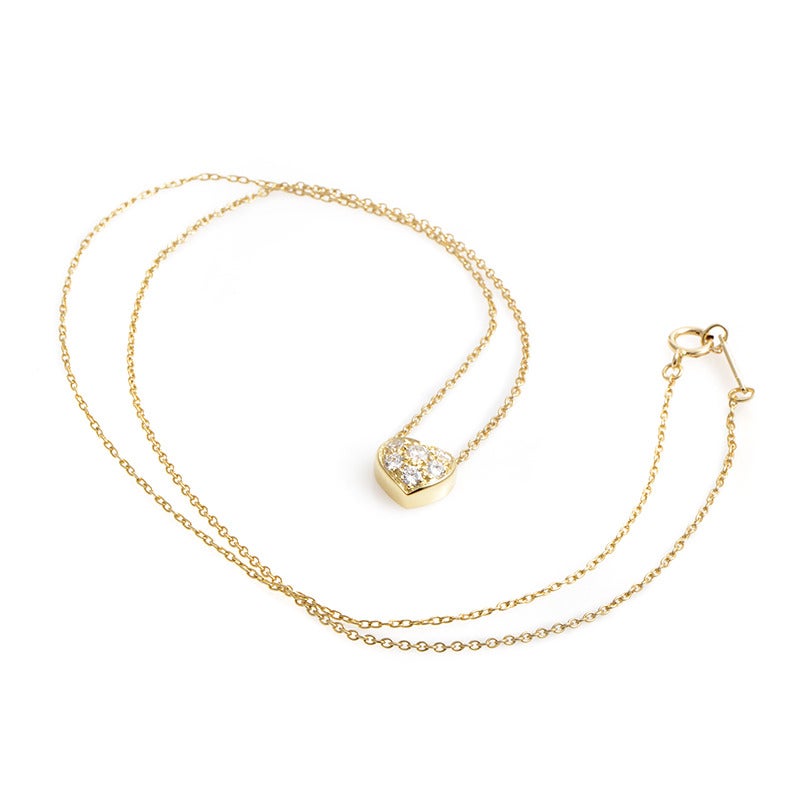 Women's Tiffany & Co. Diamond Gold Heart Pendant Necklace