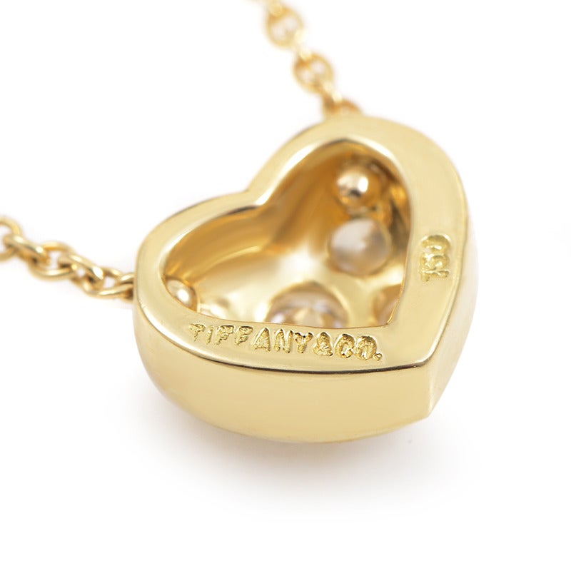 Tiffany & Co. Diamond Gold Heart Pendant Necklace 1