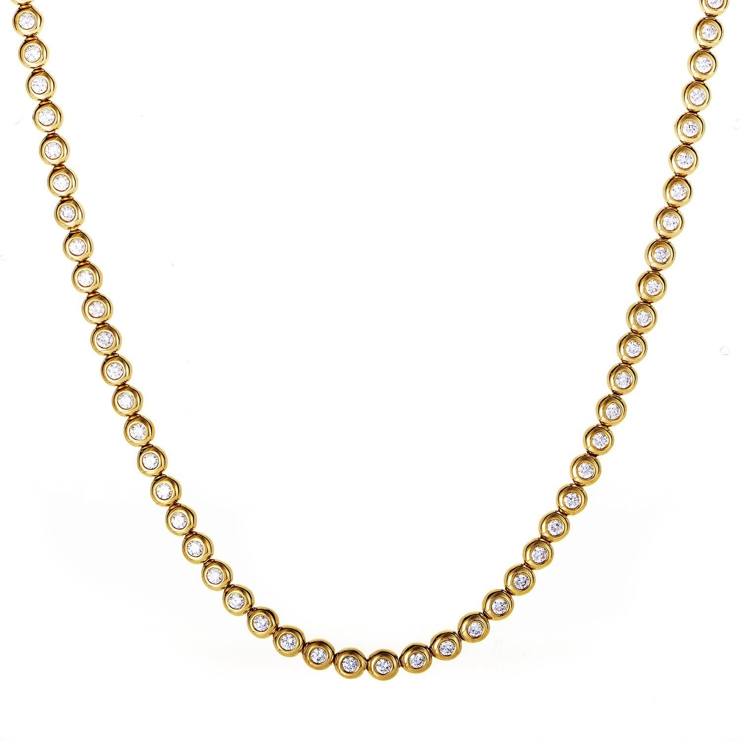 Tiffany & Co. Bezel-Set Diamond Gold Necklace