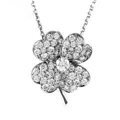 Van Cleef & Arpels Cosmos Diamond Pave Gold Brooch Pendant Necklace