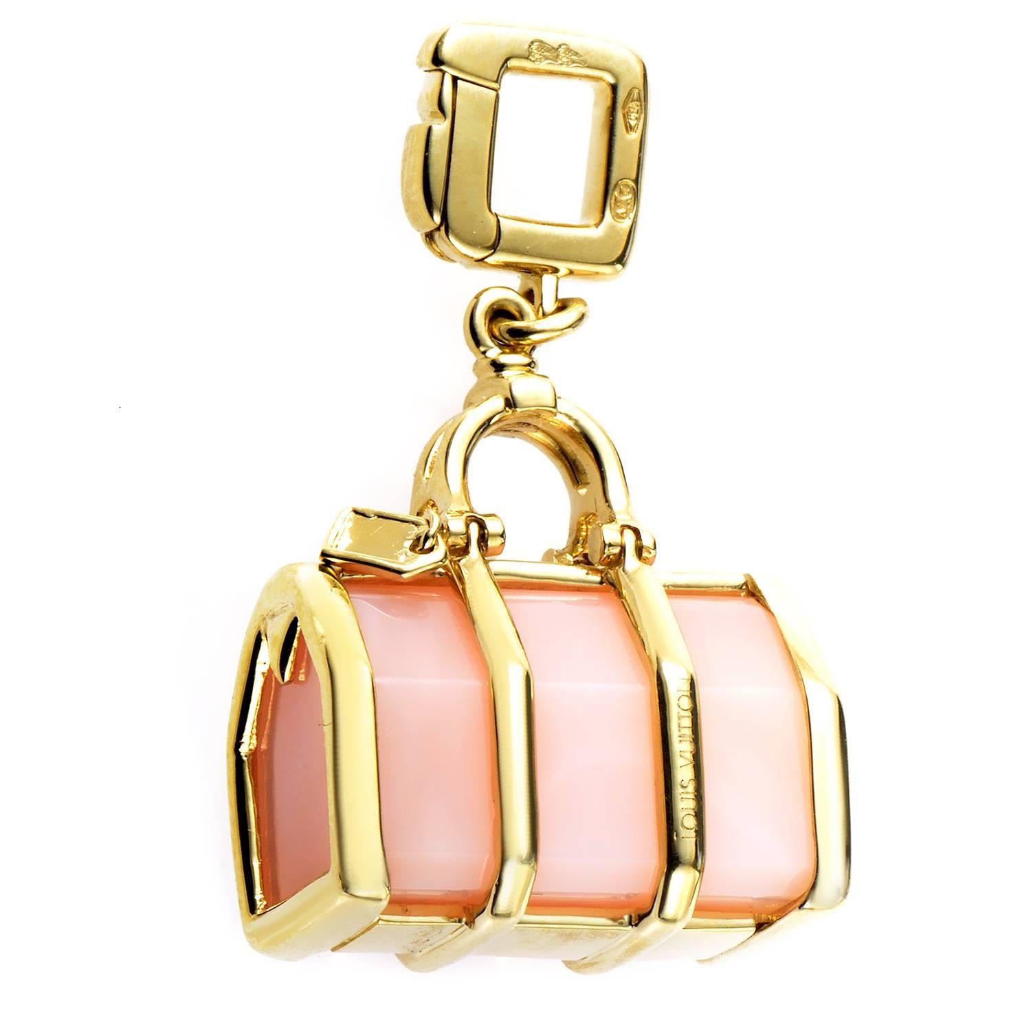 Louis Vuitton Yellow Gold Rose Quartz Bag Charm