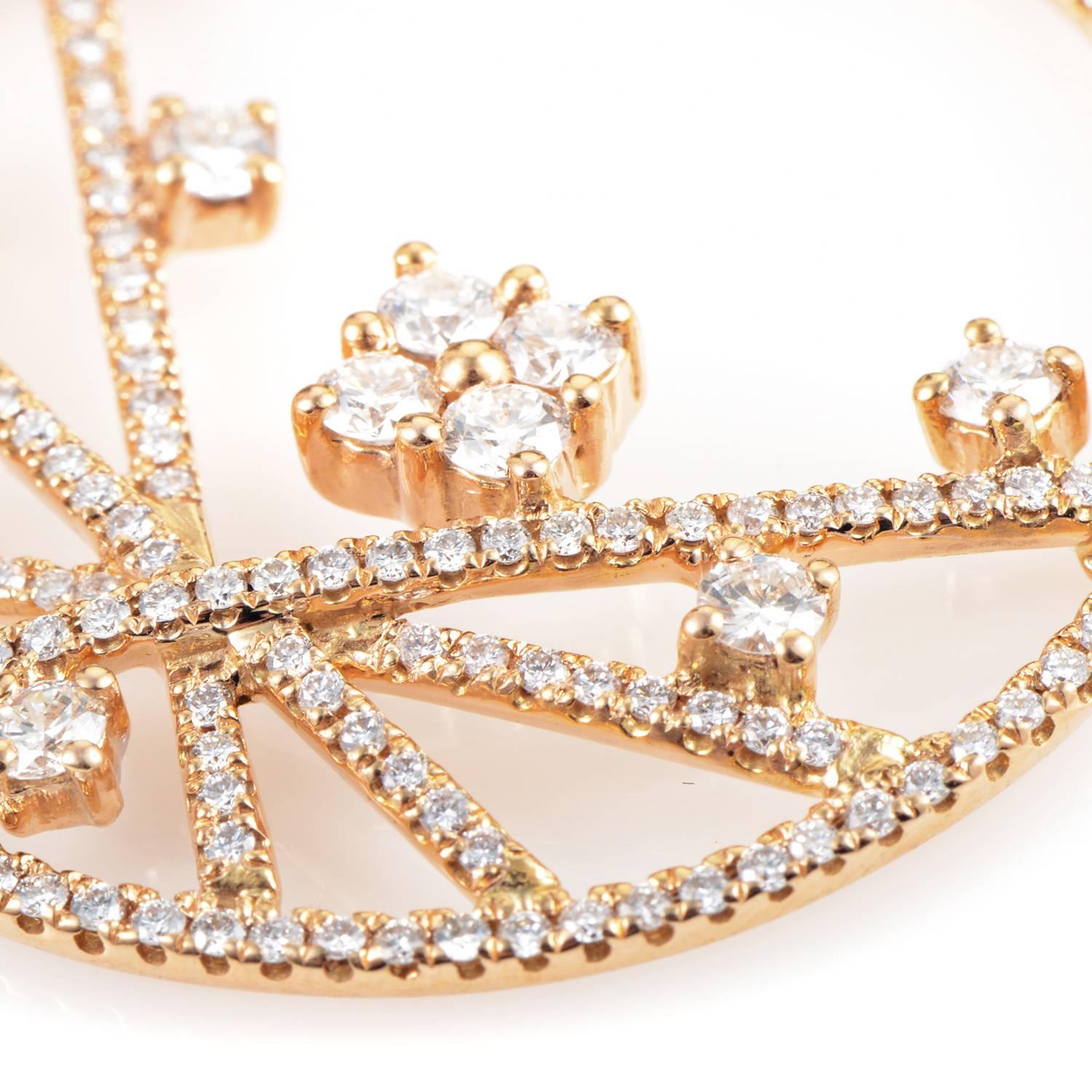 Piero Milano Diamond Gold Openwork Dangle Earrings In New Condition In Southampton, PA