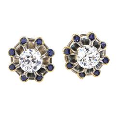 Enamel Diamond Silver Gold Stud Earrings Enamel Diamond Silver Gold Stud Earrings