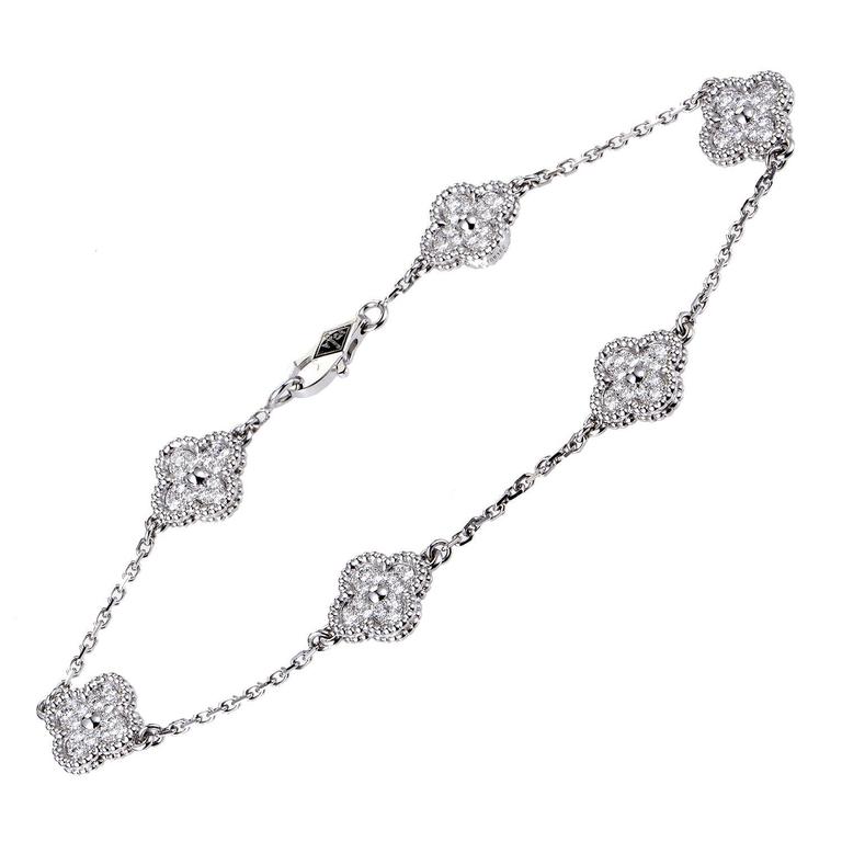 van cleef alhambra diamond bracelet