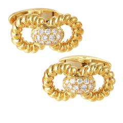 Guy Laroche Diamond Gold Cufflinks