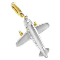 Louis Vuitton Diamond Multicolor Gold Airplane Charm