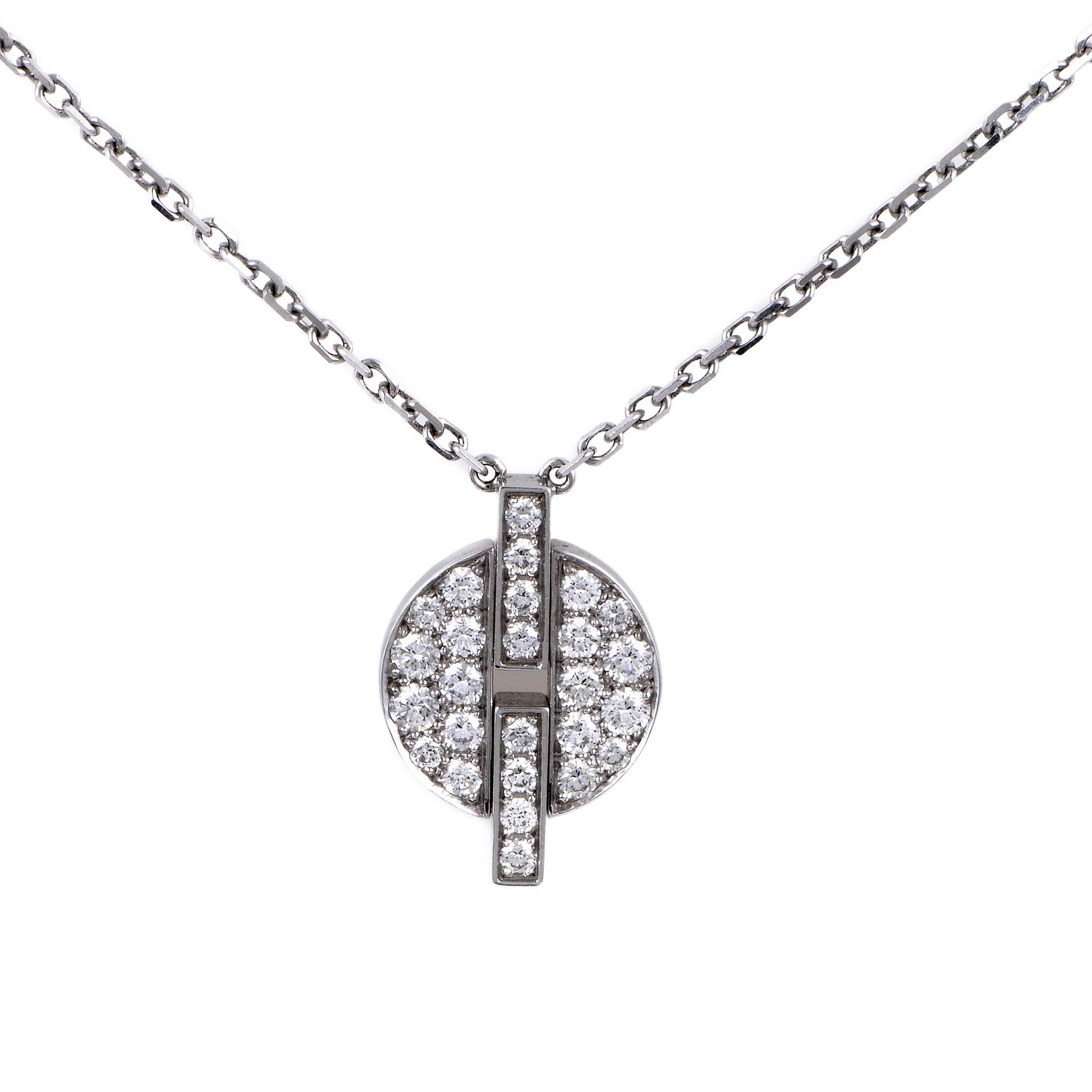 Cartier Himalia White Gold Diamond Pave Pendant Necklace