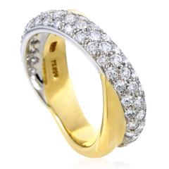Tiffany & Co. Yellow Gold and Platinum Diamond Pave Band Ring