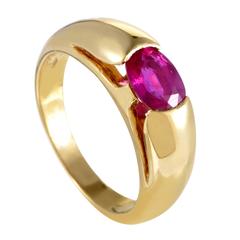 Bulgari - Bague bandeau en or jaune et rubis