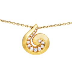 Van Cleef & Arpels Yellow Gold Diamond Breeze Pendant Necklace 5