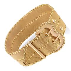 Wide Gold Mesh Belt Bracelet