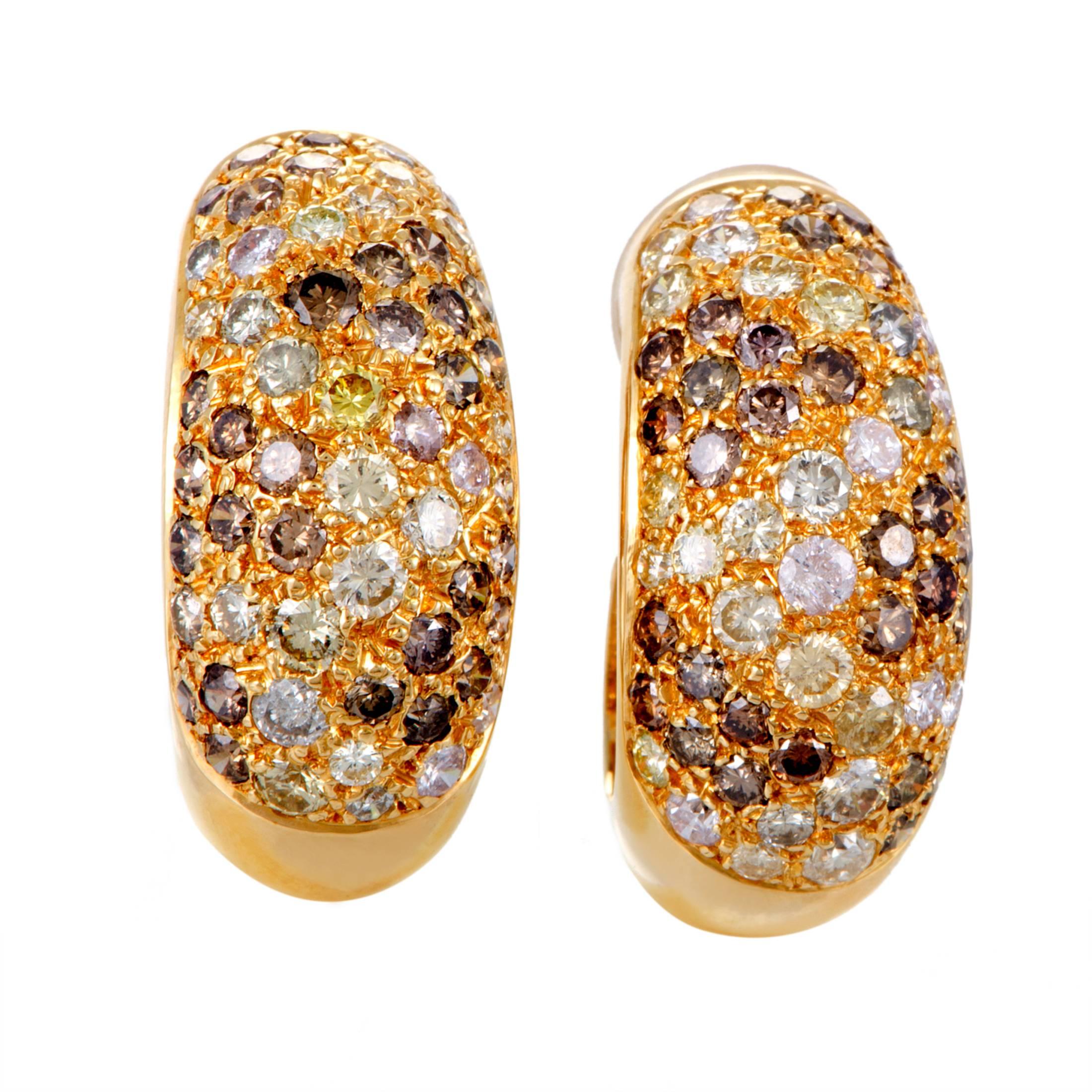 Cartier Sauvage Diamond Pave Gold Clip-on Earrings