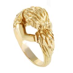 David Webb Carved Yellow Gold Band Ring 1
