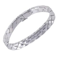 Chanel Matelasse White Gold Bracelet