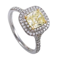 Tiffany & Co. Soleste White and Yellow Diamond Gold Platinum Engagement Ring