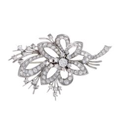 Full Diamond Pave Floral Brooch