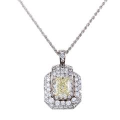 Graff Diamonds Fancy Yellow and White Diamond White Gold Pendant Necklace