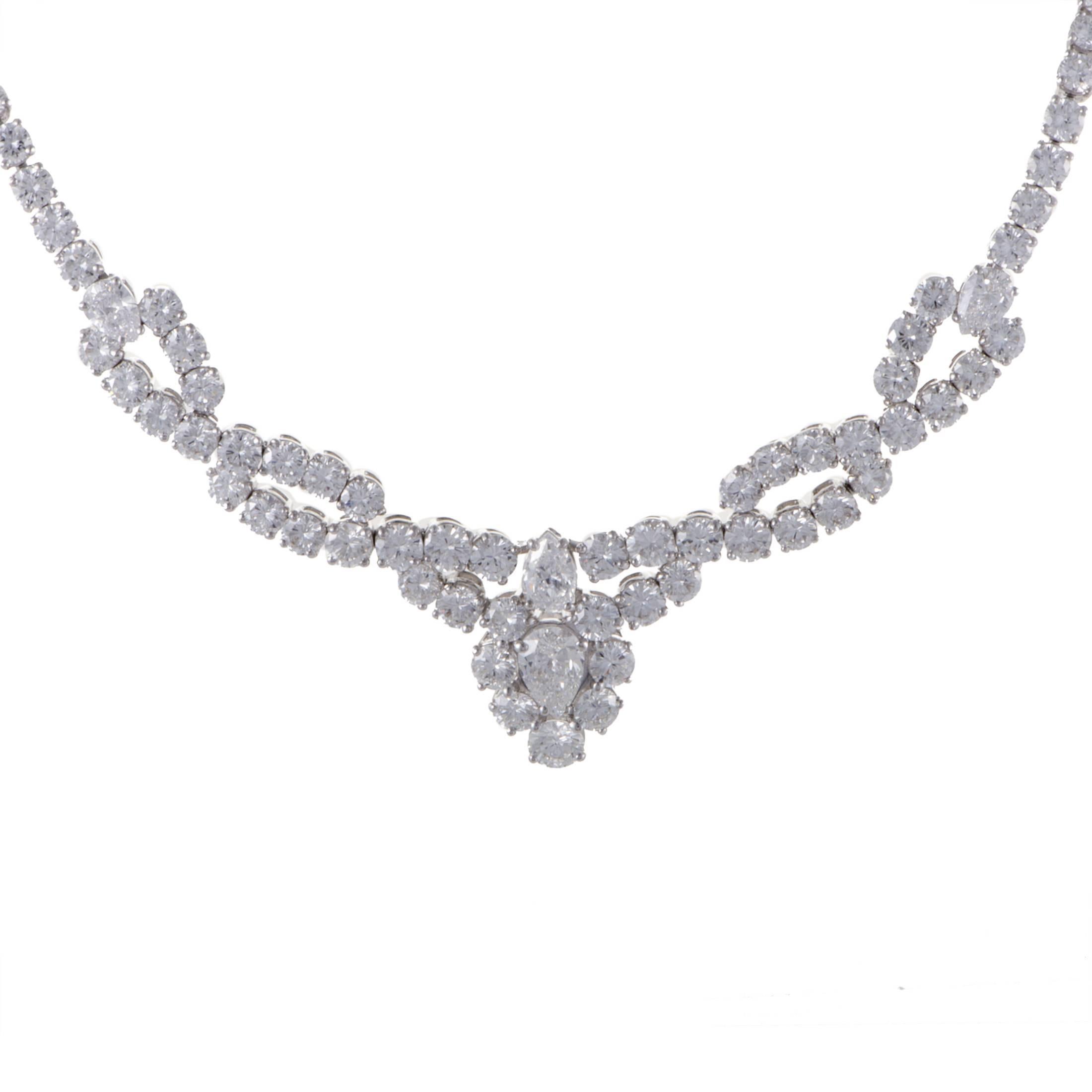 Dior Diamond Pave White Gold Bib Necklace