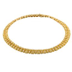 Ilias Lalaounis Diamond and Yellow Gold Choker Necklace