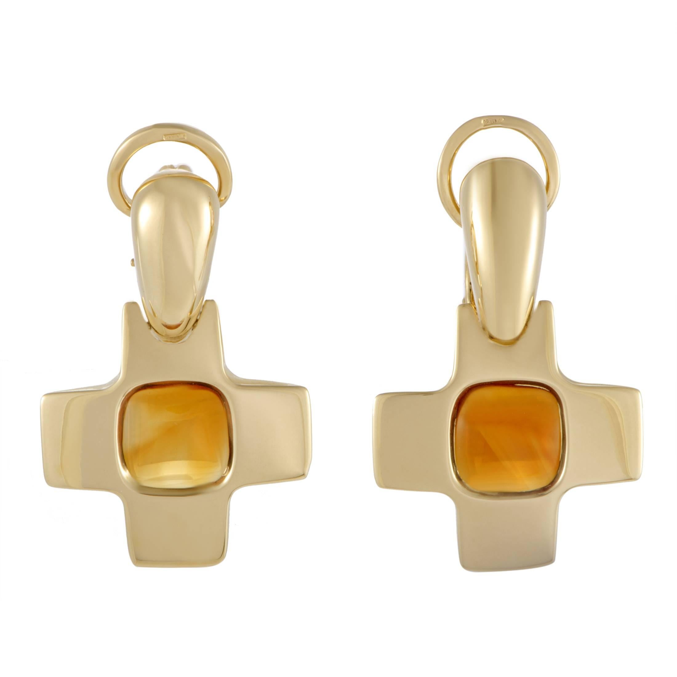 Pomellato Citrine Yellow Gold Clip-On Earrings