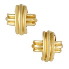 Tiffany & Co. Signature Yellow Gold Clip-On Earrings