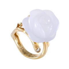 Dior Pre Catelan Diamond and Blue Chalcedony Rose Ring