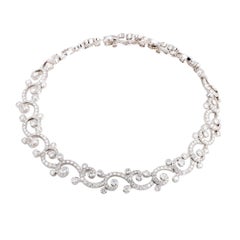 Cartier Dentelle Full Diamond Pave and Platinum Collar Necklace
