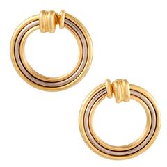 Cartier Yellow White and Rose Gold Large Circle Clip-On Earrings 4