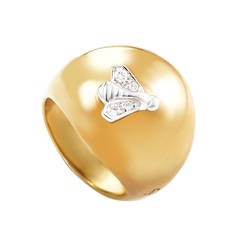 Pomellato Diamond Two Color Gold Bumblebee Dome Ring