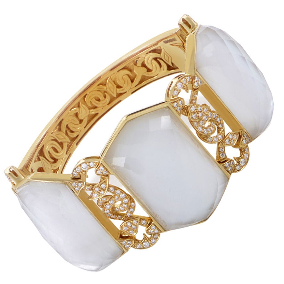 Stephen Webster Poison Ivy Threesome Mother of Pearl Gold Bangle