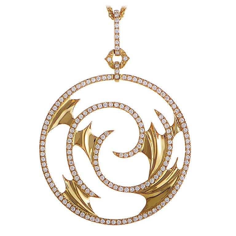 Stephen Webster Fly By Night Diamond Gold Pendant Necklace