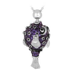Stephen Webster Jewels Verne Amethyst Gold Pufferfish Pendant Necklace